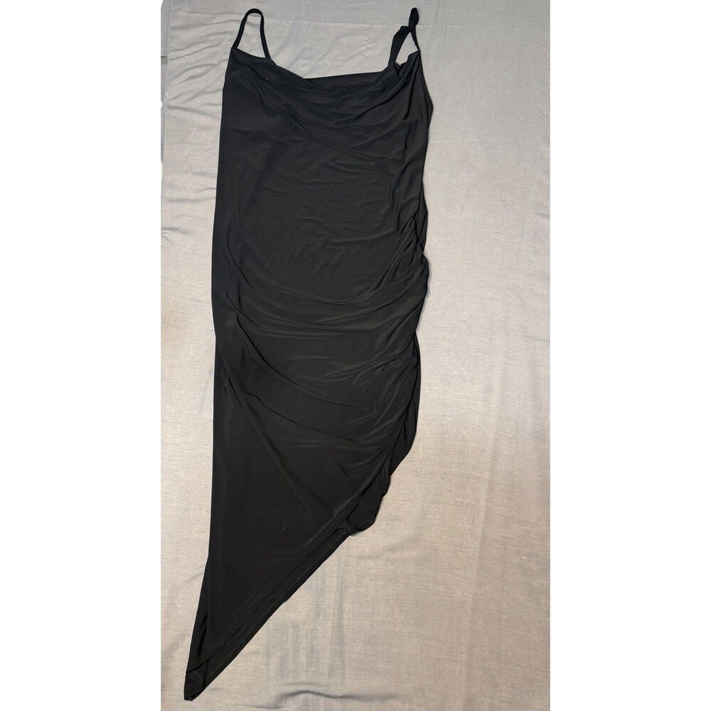 2xl Forever Rose Dress Women's Black Asymmetrical Ruched Bodycon Cocktail Party